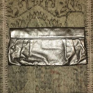 Club Monaco Metallic Leather Envelope Clutch